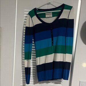 Aeropostale Green and White Knit Top